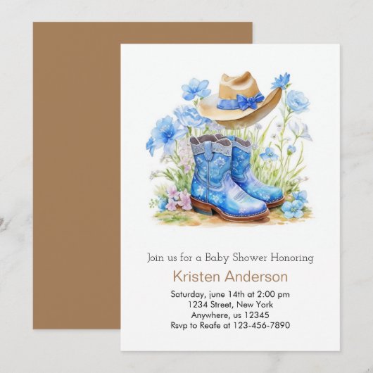 Wild West Adventure Baby shower Kaart (Voorkant / Achterkant)