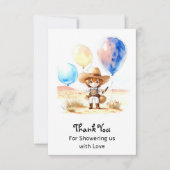 Wild West Adventure Boy Baby shower Bedankkaart (Voorkant)