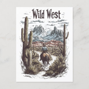 Wild West Adventure Illustratie Briefkaart