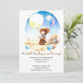 Wild West Adventure Waterverf Cowboy Baby shower Kaart (Staand voorkant)
