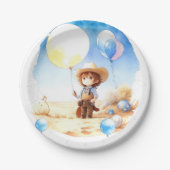 Wild West Adventure Waterverf Cowboy Baby shower Papieren Bordje (Voorkant)