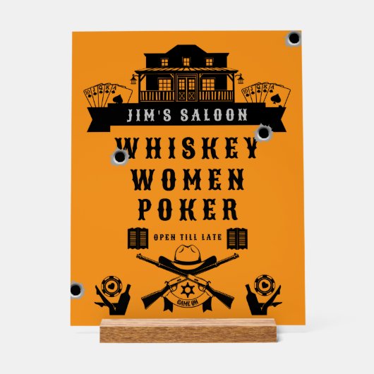 Wild West Americana Poker Acryl Bord (Voorkant)