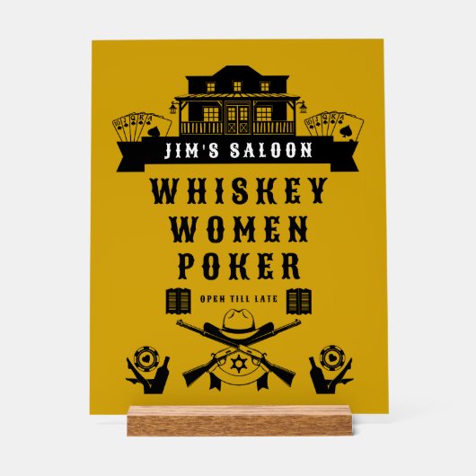 Wild West Americana Poker Acryl Bord (Voorkant)