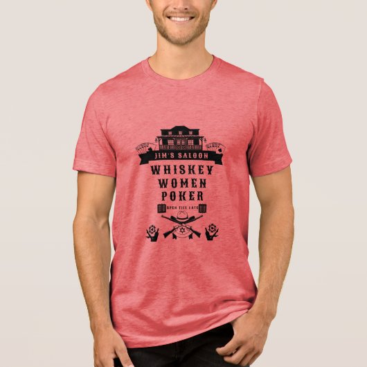 Wild West Americana Poker Tri-Blend Shirt (Voorkant)