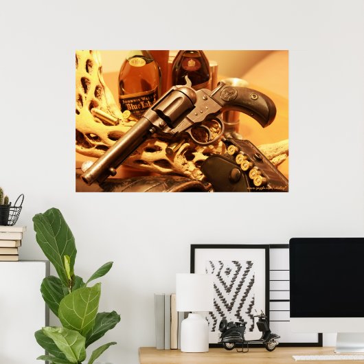 Wild West antiek Colt Lightning revolver poster (Thuiskantoor)
