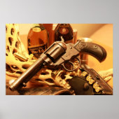 Wild West antiek Colt Lightning revolver poster (Voorkant)