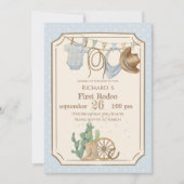 Wild West Baby Cowboy 1st Birthday Kaart (Voorkant)