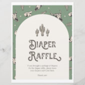 Wild West Baby shower Diaper Raffle Sign (Voorkant)