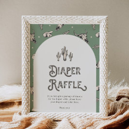Wild West Baby shower Diaper Raffle Sign