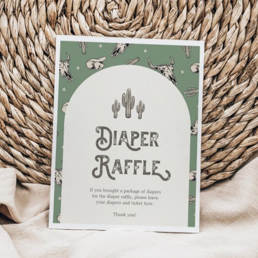 Wild West Baby shower Diaper Raffle Sign