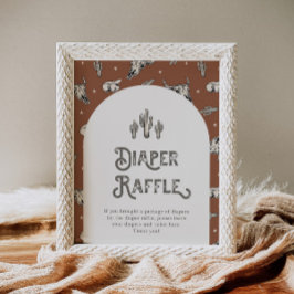 Wild West Baby shower Diaper Raffle Sign