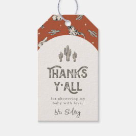 Wild West Baby shower Favor Tag Cadeaulabel