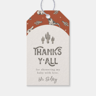 Wild West Baby shower Favor Tag Cadeaulabel