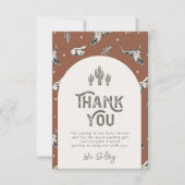 Wild West Baby shower Hartelijk dank | WESTERN Bedankkaart (Voorkant)
