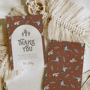 Wild West Baby shower Hartelijk dank   WESTERN Bedankkaart