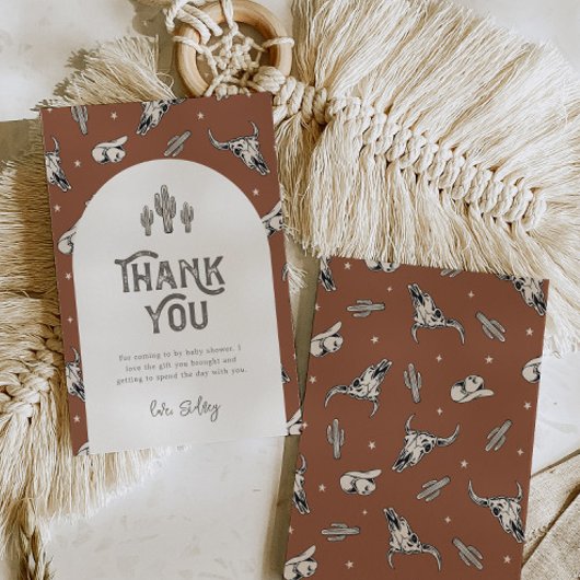 Wild West Baby shower Hartelijk dank | WESTERN Bedankkaart
