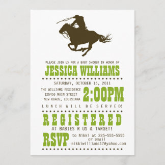 Wild West Baby shower Kaart