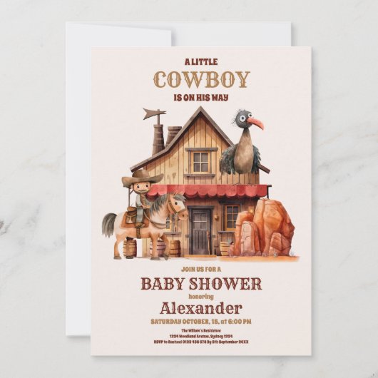 Wild West-Baby shower Kaart (Voorkant)