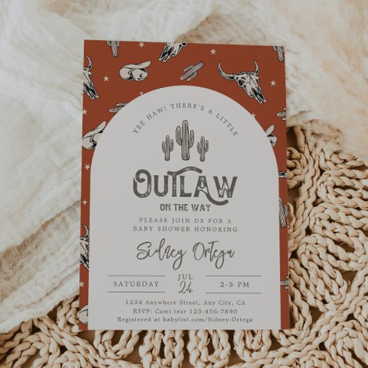 Wild West Baby Shower-uitnodigingen | Cowboy Baby Kaart