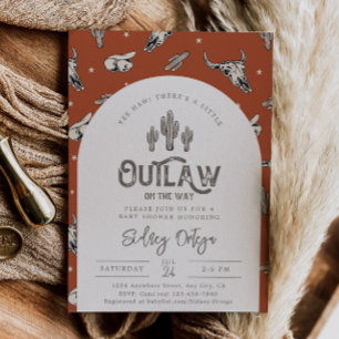 Wild West Baby Shower-uitnodigingen Cowboy Baby Kaart