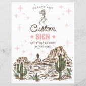 Wild West Bachelorette Laatste Rodeo Custom Sign (Voorkant)