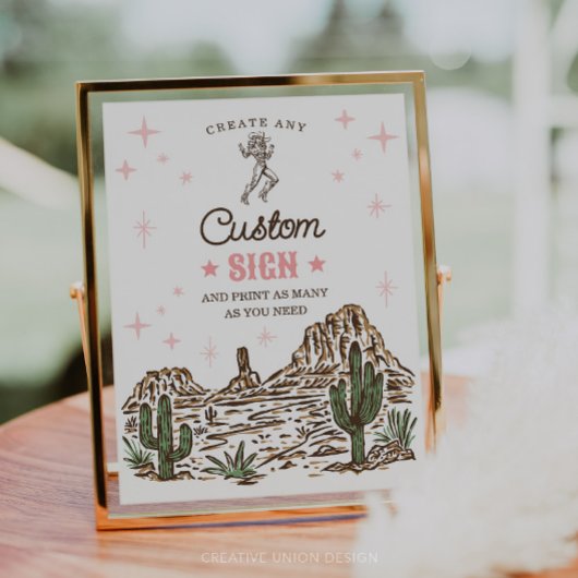 Wild West Bachelorette Laatste Rodeo Custom Sign