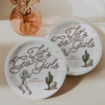 Wild West Bachelorette Laatste Rodeo Reisplan Papieren Bordje<br><div class="desc">Laten we gaan, meiden! En maak je klaar om op te stijgen voor een cowgirl vrijgezellenfeest dat de geest van het Wilde Westen vangt! Dit stijlvolle ontwerp bevat een speelse touwlettertype die zijn weg weeft door handgeïllustreerde scènes van rodeo's en woestijnlandschappen. Perfect voor de laatste rodeo van elke bruid! Deze...</div>