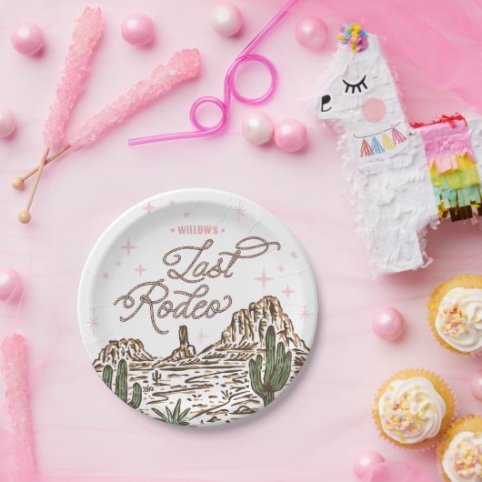 Wild West Bachelorette Laatste Rodeo-route Papieren Bordje (Feest)