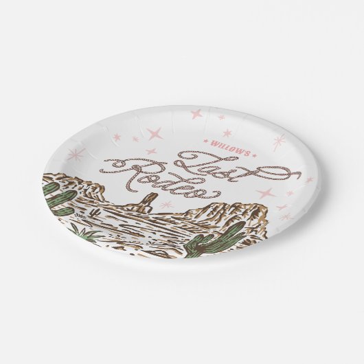 Wild West Bachelorette Laatste Rodeo-route Papieren Bordje (Gekanteld)