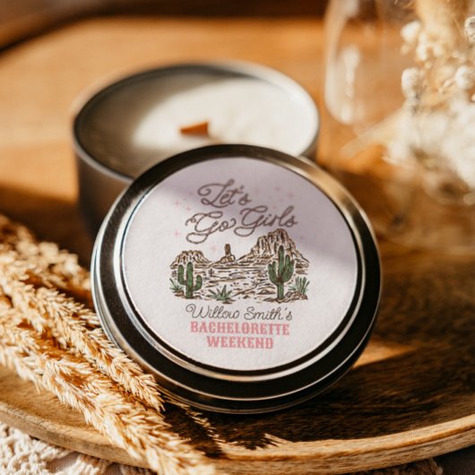 Wild West Bachelorette Laten we gaan Meiden Sticke Ronde Sticker