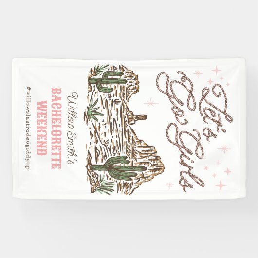 Wild West Bachelorette Laten we meiden Vinyl Banne Spandoek (Horizontaal)