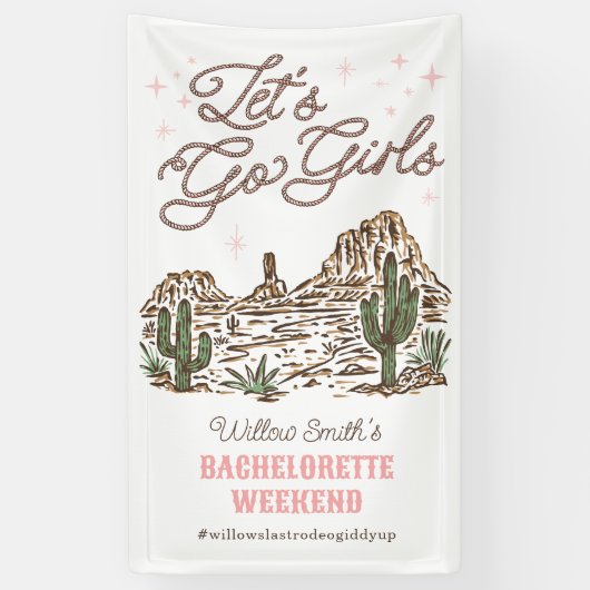 Wild West Bachelorette Laten we meiden Vinyl Banne Spandoek (Verticaal)