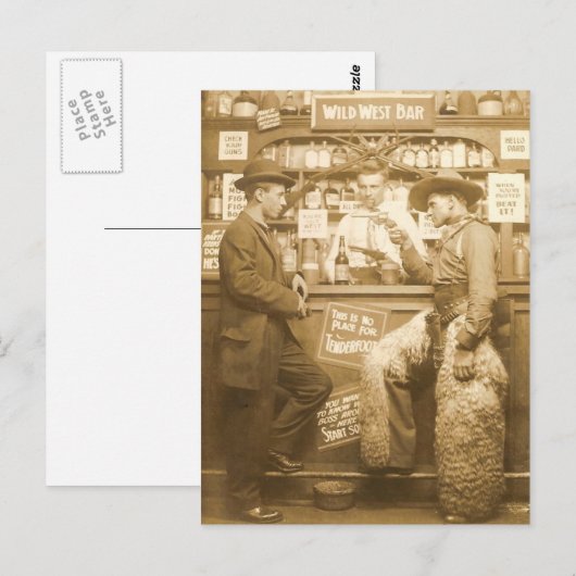 Wild West Bar Briefkaart (Voorkant / Achterkant)