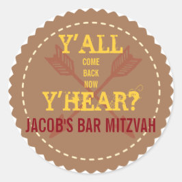 WILD WEST Bar Mitzvah Invitation Sticker Seal