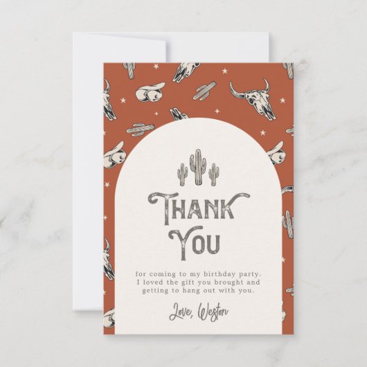 Wild West Birthday - Bedankt | WESTERN (Voorkant)