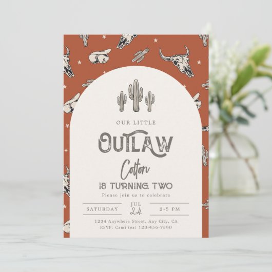 Wild West Birthday Invitation | Uitnodiging van co (Staand voorkant)