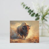 Wild West Bison Briefkaart (Staand voorkant)