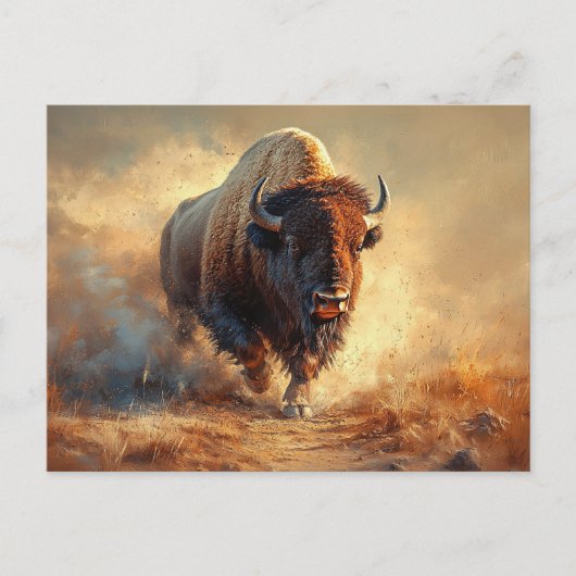 Wild West Bison Briefkaart (Voorkant)