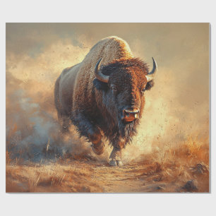 Wild West Bison Decoupage Cadeaupapier