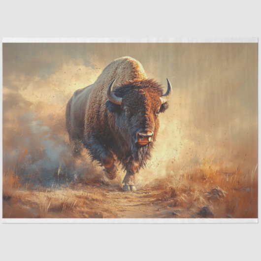 Wild West Bison Decoupage Tissuepapier (Voorkant)