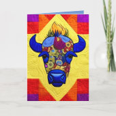 Wild West Bison quilt like design Bedankkaart (Voorkant)
