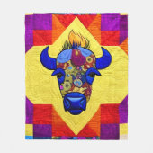 Wild West Bison quilt like design Fleece Deken (Voorkant)