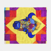 Wild West Bison quilt like design Fleece Deken (Voorkant (Horizontaal))