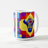 Wild West Bison quilt like design Koffiemok (Voorkant rechts)