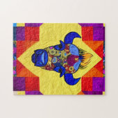 Wild West Bison quilt like design Legpuzzel (Horizontaal)