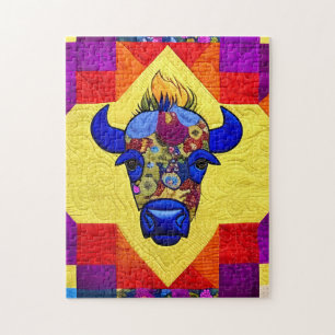 Wild West Bison quilt like design Legpuzzel
