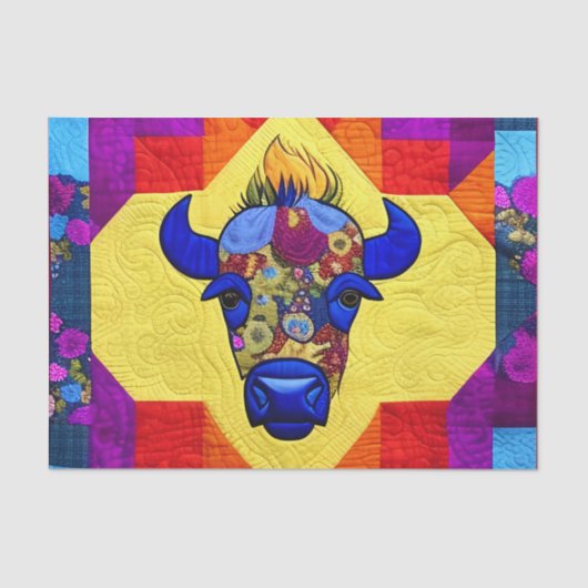 Wild West Bison quilt like design Tissuepapier (Voorkant)