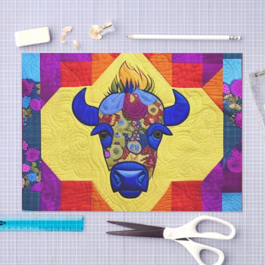 Wild West Bison quilt like design Tissuepapier (Craft)