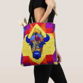 Wild West Bison quilt like design Tote Bag (Dichtbij)