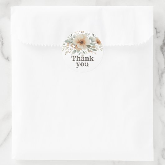 Wild west bloemen dank u ronde sticker (Tas)